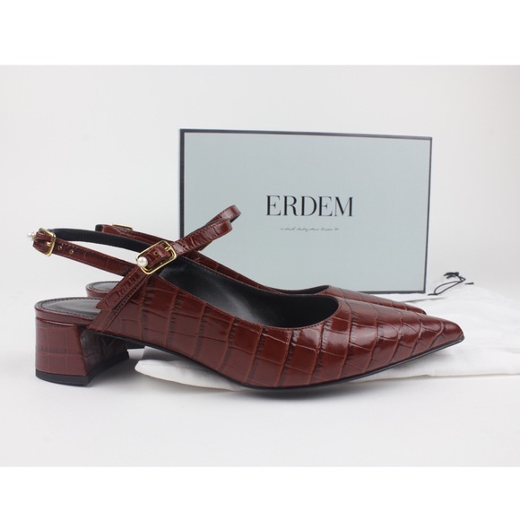 •SOLD• Erdem Aerin Embossed Leather Slingback - Picture 4 of 8